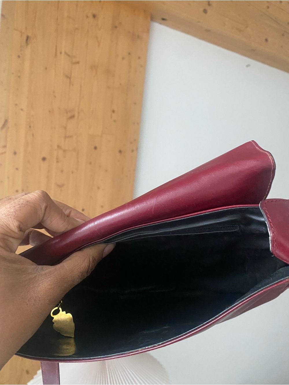 Gucci Burgundy Leather Crossbody Saddle Purse - Picture 12 of 13